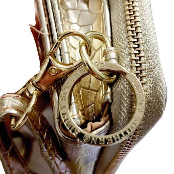 Simply Southern Womens Gold Alligator Embossed Small Crossbody Bag NEW! - Picture 5 of 10